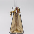 Salvatore Ferragamo Gancini Hand Bag plastic Clear Gold Auth 211333V-4