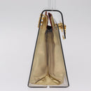 Salvatore Ferragamo Gancini Hand Bag plastic Clear Gold Auth 211333V-5