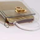 Salvatore Ferragamo Gancini Hand Bag plastic Clear Gold Auth 211333V-6