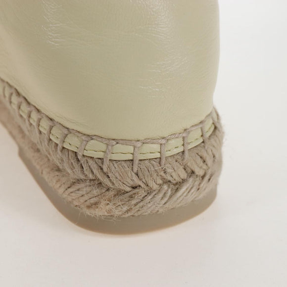 CHANEL Matelasse shoes Lamb Skin 37 Ivory CC Auth 211335M