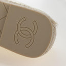 CHANEL Matelasse shoes Lamb Skin 37 Ivory CC Auth 211335M-14