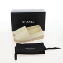 CHANEL Matelasse shoes Lamb Skin 37 Ivory CC Auth 211335M-21