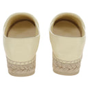 CHANEL Matelasse shoes Lamb Skin 37 Ivory CC Auth 211335M-3