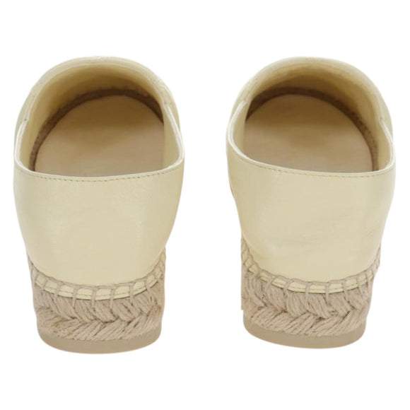 CHANEL Matelasse shoes Lamb Skin 37 Ivory CC Auth 211335M