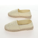 CHANEL Matelasse shoes Lamb Skin 37 Ivory CC Auth 211335M-4