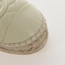 CHANEL Matelasse shoes Lamb Skin 37 Ivory CC Auth 211335M-7