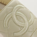 CHANEL Matelasse shoes Lamb Skin 37 Ivory CC Auth 211335M-8