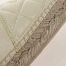 CHANEL Matelasse shoes Lamb Skin 37 Ivory CC Auth 211335M-9