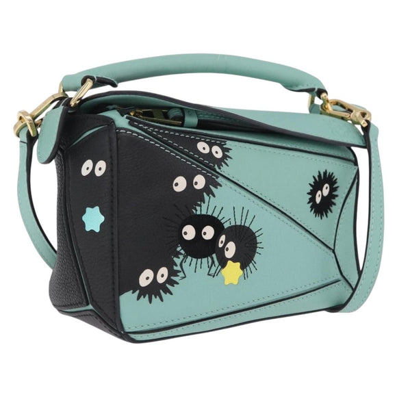 LOEWE Ghibli Spirited Away Soot Sprites Puzzle Bag Mini 2way Green Auth 211345SM