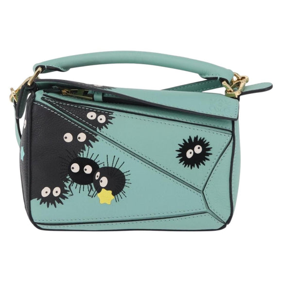 LOEWE Ghibli Spirited Away Soot Sprites Puzzle Bag Mini 2way Green Auth 211345SM