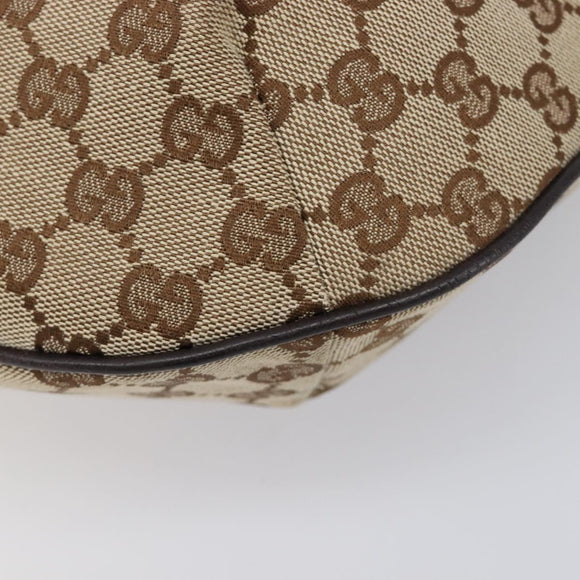 GUCCI GG Canvas Sherry Line Shoulder Bag Gold Beige 181092 Auth 211360V