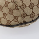 GUCCI GG Canvas Sherry Line Shoulder Bag Gold Beige 181092 Auth 211360V-11