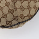 GUCCI GG Canvas Sherry Line Shoulder Bag Gold Beige 181092 Auth 211360V-12