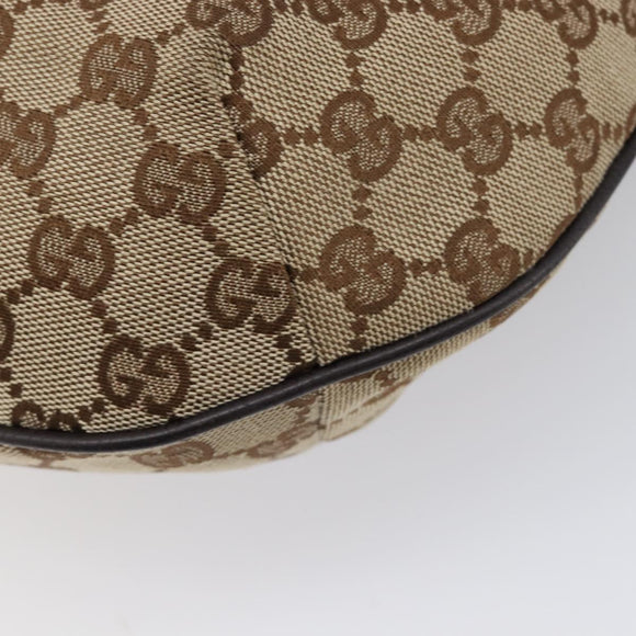 GUCCI GG Canvas Sherry Line Shoulder Bag Gold Beige 181092 Auth 211360V