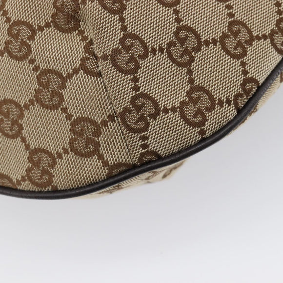 GUCCI GG Canvas Sherry Line Shoulder Bag Gold Beige 181092 Auth 211360V