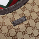 GUCCI GG Canvas Sherry Line Shoulder Bag Gold Beige 181092 Auth 211360V-14