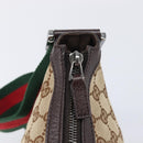 GUCCI GG Canvas Sherry Line Shoulder Bag Gold Beige 181092 Auth 211360V-15
