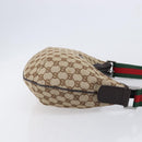 GUCCI GG Canvas Sherry Line Shoulder Bag Gold Beige 181092 Auth 211360V-4