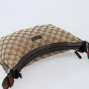 GUCCI GG Canvas Sherry Line Shoulder Bag Gold Beige 181092 Auth 211360V-6