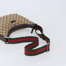 GUCCI GG Canvas Sherry Line Shoulder Bag Gold Beige 181092 Auth 211360V-7