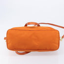 PRADA Tote Bag Nylon 2way Orange Gold Auth 211361A-13