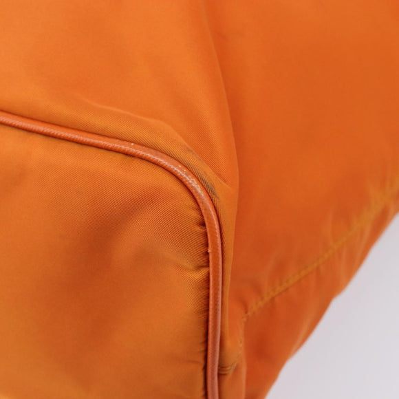 PRADA Tote Bag Nylon 2way Orange Gold Auth 211361A
