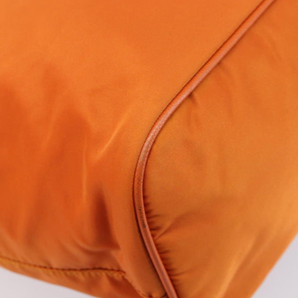 PRADA Tote Bag Nylon 2way Orange Gold Auth 211361A