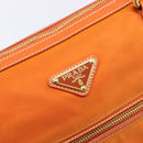 PRADA Tote Bag Nylon 2way Orange Gold Auth 211361A-19