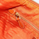 PRADA Tote Bag Nylon 2way Orange Gold Auth 211361A-25
