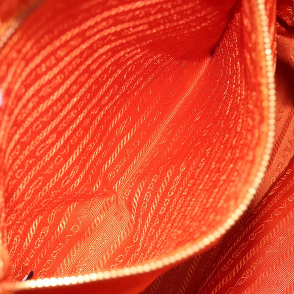 PRADA Tote Bag Nylon 2way Orange Gold Auth 211361A