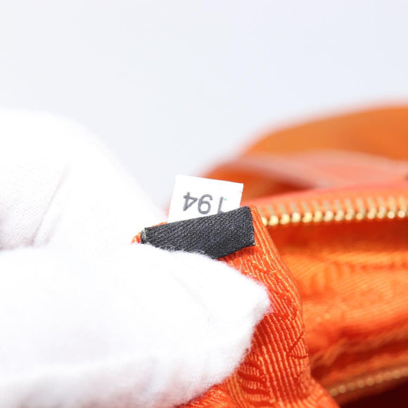 PRADA Tote Bag Nylon 2way Orange Gold Auth 211361A