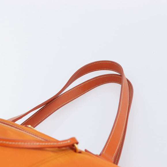 PRADA Tote Bag Nylon 2way Orange Gold Auth 211361A