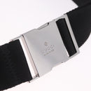 GUCCI GG Canvas Waist Bag Black Silver 28566 Auth 211373V-10