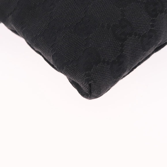 GUCCI GG Canvas Waist Bag Black Silver 28566 Auth 211373V
