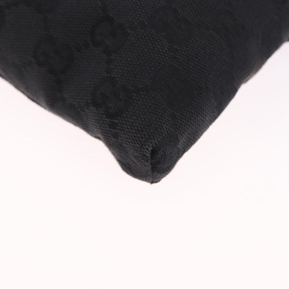 GUCCI GG Canvas Waist Bag Black Silver 28566 Auth 211373V