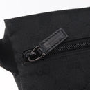 GUCCI GG Canvas Waist Bag Black Silver 28566 Auth 211373V-16
