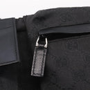 GUCCI GG Canvas Waist Bag Black Silver 28566 Auth 211373V-17