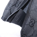 GUCCI GG Canvas Waist Bag Black Silver 28566 Auth 211373V-25