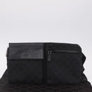 GUCCI GG Canvas Waist Bag Black Silver 28566 Auth 211373V-26