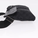 GUCCI GG Canvas Waist Bag Black Silver 28566 Auth 211373V-5