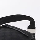 GUCCI GG Canvas Waist Bag Black Silver 28566 Auth 211373V-8