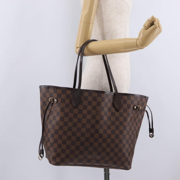 LOUIS VUITTON Damier Ebene Neverfull MM Tote Bag N51105 LV Auth 211374V