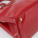 PRADA Galleria Hand Bag Safiano Leather 2way Red Gold Auth 211376V-13