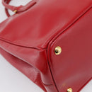 PRADA Galleria Hand Bag Safiano Leather 2way Red Gold Auth 211376V-15