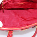 PRADA Galleria Hand Bag Safiano Leather 2way Red Gold Auth 211376V-18