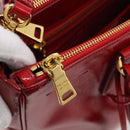 PRADA Galleria Hand Bag Safiano Leather 2way Red Gold Auth 211376V-25