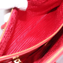 PRADA Galleria Hand Bag Safiano Leather 2way Red Gold Auth 211376V-28