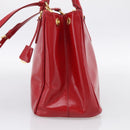 PRADA Galleria Hand Bag Safiano Leather 2way Red Gold Auth 211376V-5