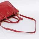 PRADA Galleria Hand Bag Safiano Leather 2way Red Gold Auth 211376V-9