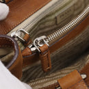 PRADA Tote Bag Nylon Leather Beige Silver Auth 211377V-22